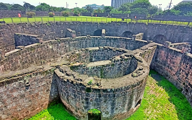 The circular stone structure of the Baluarte de San Diego Bastion